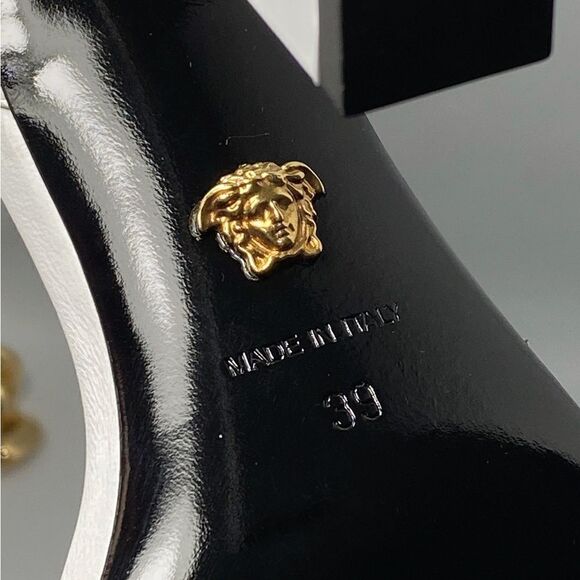 Versace Chain & Leather High-Heel Sandals size 39 - Picture 13 of 13